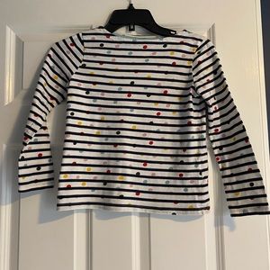 Mini Boden Navy Striped/Polka Dot Breton Shirt 9-10Y